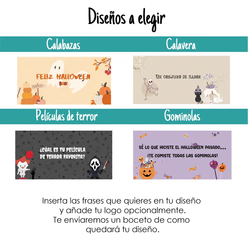 size chart diseños horizontales halloween